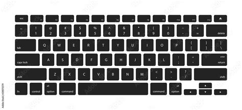 Vector keyboard keys stickers. Computer keyboard buttons, keys template ...