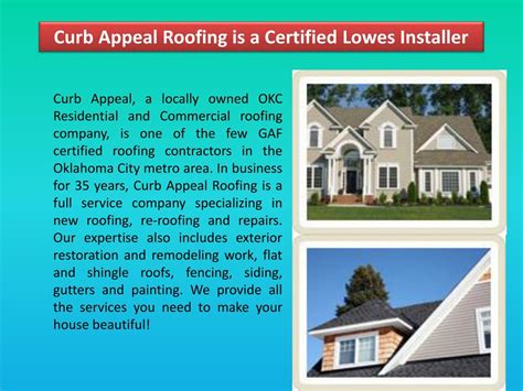 PPT - Curb Appeal Roofing is a Certified Lowes Installer PowerPoint