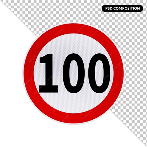 premium psd  red  white sign   number