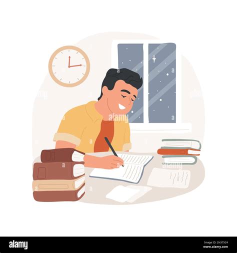 Perfectionism Isolated Cartoon Vector Illustration Stressed Student