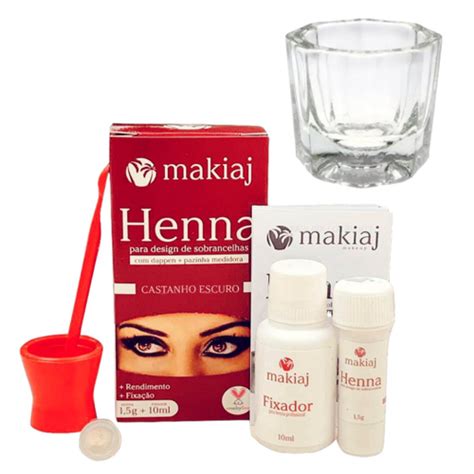 Rena Para Sobrancelhas Kit Henna Makiaj Profissional Alto Rendimento