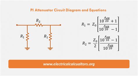 Pi Attenuator Formula Calculator Electrical Calculators Org