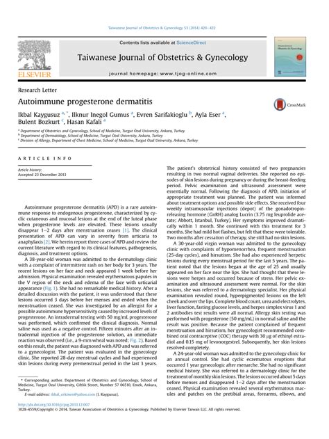 (PDF) Autoimmune progesterone dermatitis