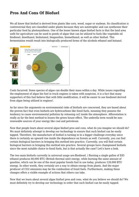 Pdf Pros And Cons Of Biofuel Dokumentips