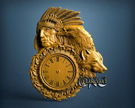 Indian Clock 3d Stl Model 1254 Cnc Planet Art