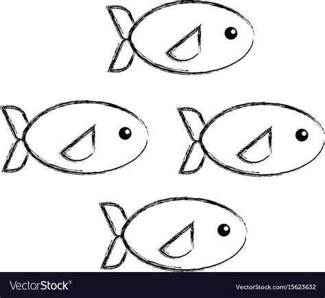 Shoal Of Fish Icon Royalty Free Vector Image Vectorstock