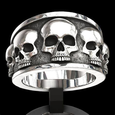 Bague tête de mort 100 en acier inoxydable Bijou homme