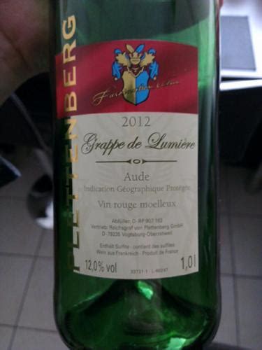 Reichsgraf Von Plettenberg Grappe De Lumi Re Rouge Vivino Us