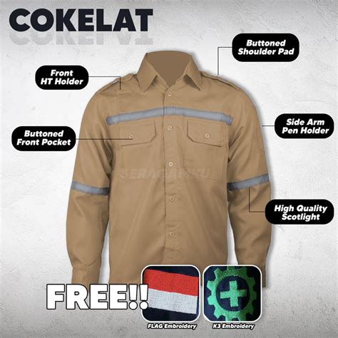 Jual Wearpack Safety Cokelat Werpack Atasan Kemeja Baju Kerja Murah