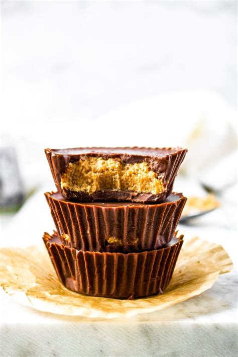 Homemade Vegan Peanut Butter Cups Without Powdered Sugar