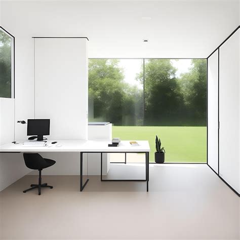 Premium AI Image | A minimalist design for a modern office home room