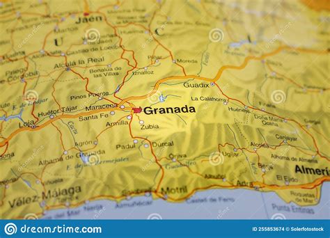 Granada Highlighted on a Map of Spain Stock Photo - Image of political, district: 255853674