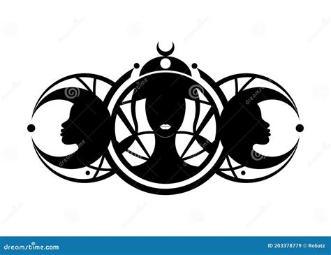 Triple Goddess Beautiful Women Symbol Of Moon Phases Hekate