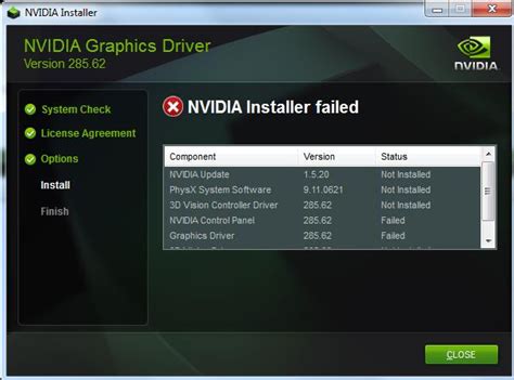 Solved NVIDIA Installer Failed Error