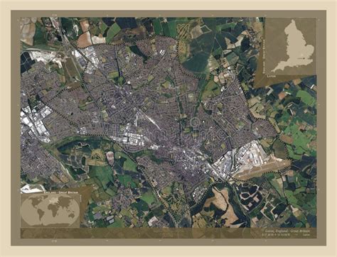 Luton England Great Britain High Res Satellite Labelled Poi Stock