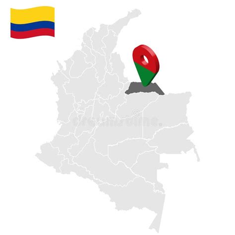 Location of Arauca on Map Colombia. 3d Arauca Location Sign. Flag of ...