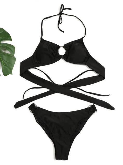 Zrtak Sexy Bikinis String Swimsuit Women Swimwear Rings Bikini Set