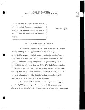 Fillable Online Swrcb Ca Occidental Community Services District Form