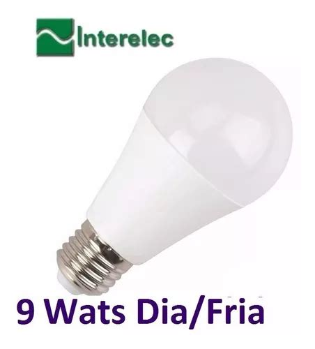 Lampara Foco Led 9w Luz Blanca Dia Fria Interelec Pac X15u