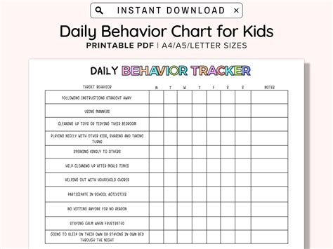 Printable Behavior Chart For Kids Freebie Finding Mom, 46% OFF