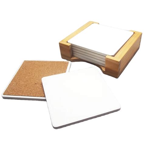 Sublimation Square Blank Ceramic Coaster Tile With Cork Back With