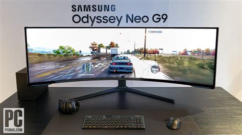 Eyes On Samsungs 57 Inch Odyssey Neo G9 Mega Display Gets You Halfway To 8k Pcmag