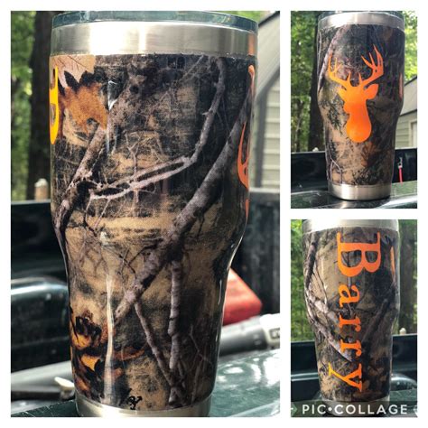 Camouflage Epoxy Tumbler Hunter Outdoorsman Etsy Yeti Cup Designs