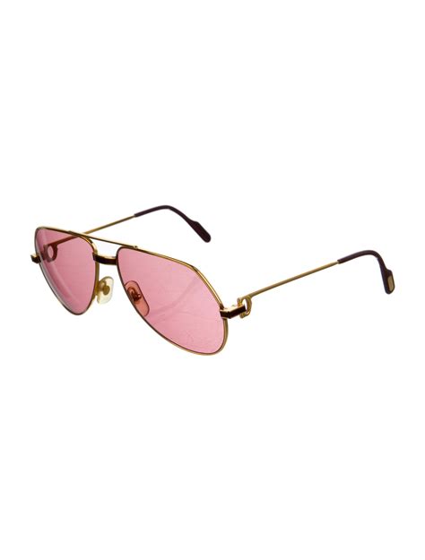 Cartier Aviator Tinted Sunglasses Pink Sunglasses Accessories Crt85327 The Realreal