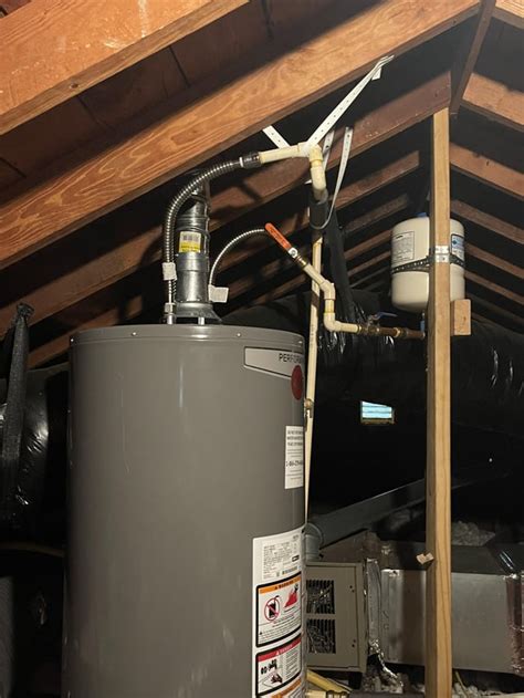 Attic Water Heater Rplumbing