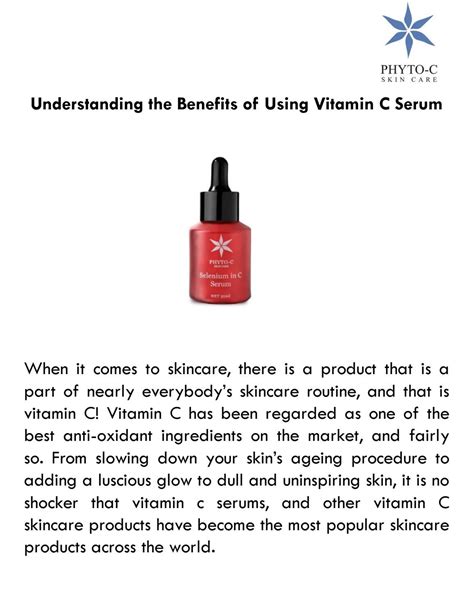 Understanding The Benefits Of Using Vitamin C Serum By Phyto C Skin