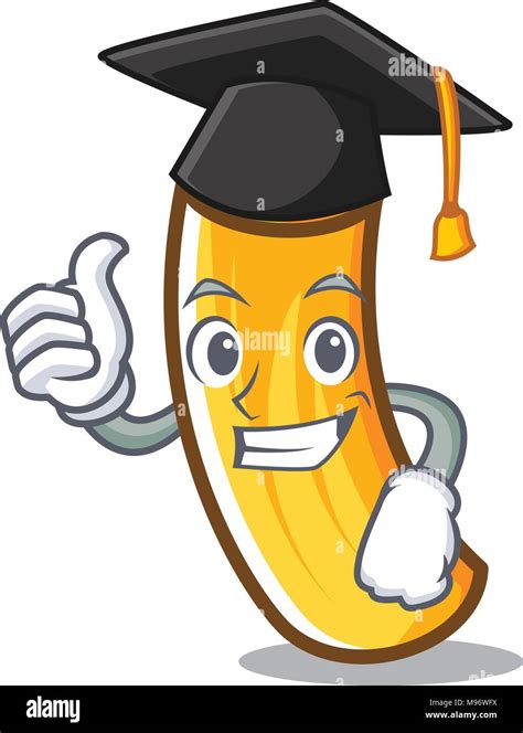 Graduation Tortiglioni Pasta Character Cartoon Stock Vector Image Art