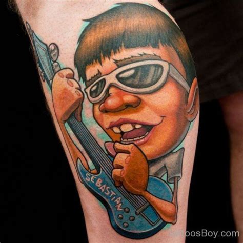 Cartoon Tattoo On Thigh - Tattoos Designs