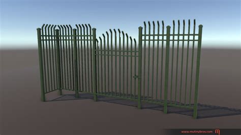 3d Model Pbr Modular Fence Pack Vr Ar Low Poly Cgtrader