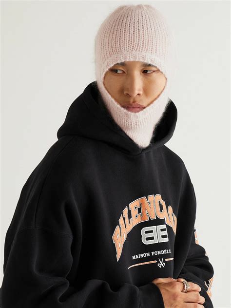 Raf Simons Logo Appliqu D Ribbed Mohair Blend Balaclava Raf Simons