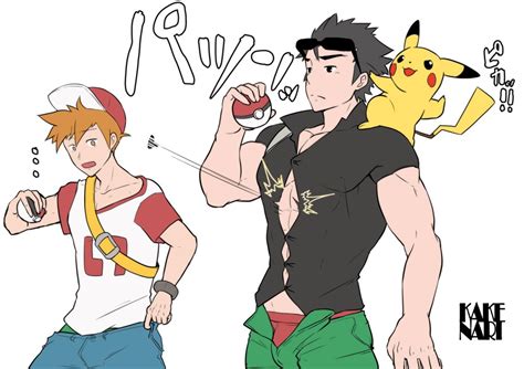 Pikachu Red And Blue Oak Pokemon And More Drawn By Kakenari