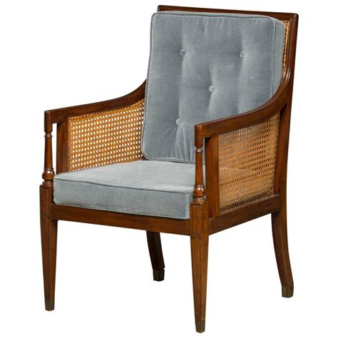 Regency Bergere Chair in Mahogany with Brass Shoes and Reupholstered Cushions For Sale at 1stdibs