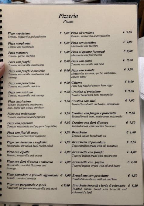 Menu Da Pizzeria Ai Marmi Antico Forno A Legna Dal 1931 Roma