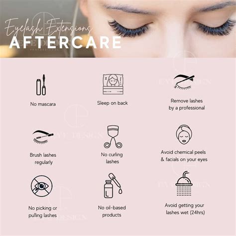 Eyelash Extensions Aftercare Card Etsy