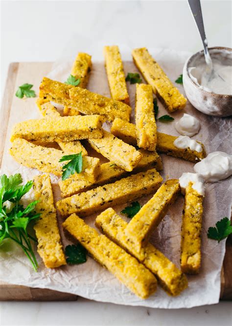 Baked Rosemary Polenta Chips So Vegan