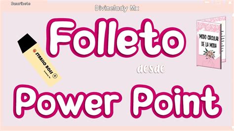 COMO HACER UN FOLLETO CREATIVO EN POWER POINT DIPTICO YouTube