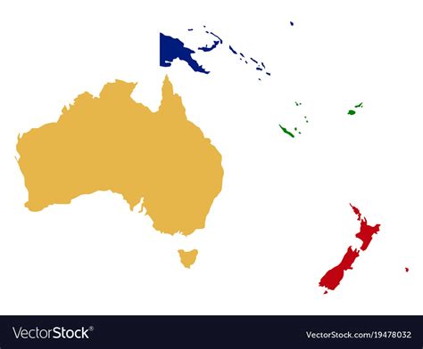 Political Map Of Oceania Royalty Free Vector Image