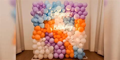 Pastel Balloon Wall Birthday Decor | Balloon Decoration in Hyderabad | TogetherV