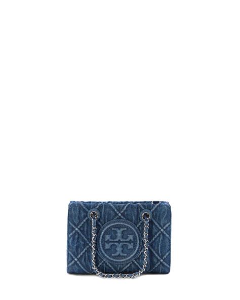 Tory Burch Fleming Soft Denim Mini Chain Tote Bag In Blue Lyst