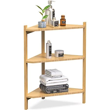 Amazon Bamboo Corner Shelf 3 Tier 10 X 10 Inch And 11 5 Inches