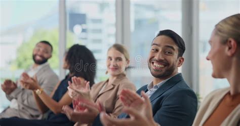 Business People Meeting And Applause In Workshop For Success