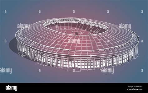 Hand Drawn Sketch Of The Main Stadium In Moscow Stock Vector Image