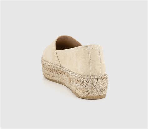 Gaimo For Office Platform Espadrilles Cream Suede Espadrilles For Women