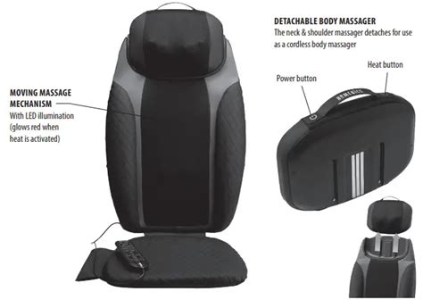 HoMEDiCS MCS 950HJ GB 2 In 1 Shiatsu Massage Cushion And Cordless Body