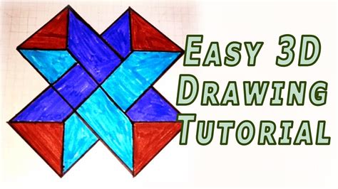 Easy 3d Drawing Tutorial 3d Optical Illusion 3d Graph Drawing Part