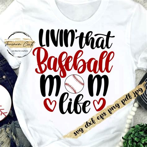 Livin That Baseball Mom Life Svg Baseball Svg Design Cut Etsy